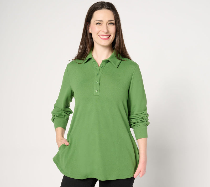 Denim & Co. Petite Heavenly Jersey Swing Top Tunic — View 9