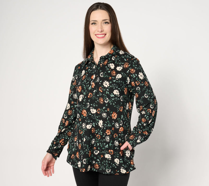 Denim & Co. Petite Heavenly Jersey Swing Top Tunic — View 11