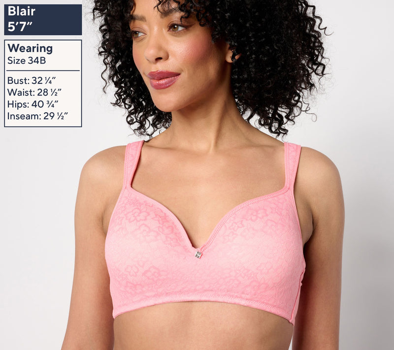 Breezies Lace Elegance Smooth Wirefree T-Shirt Bra — View 2