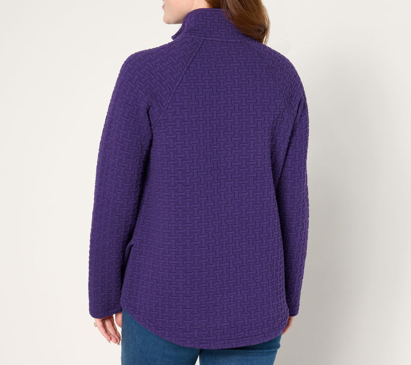 Sport Savvy Puff Jacquard Mock Neck Jacket — View 4