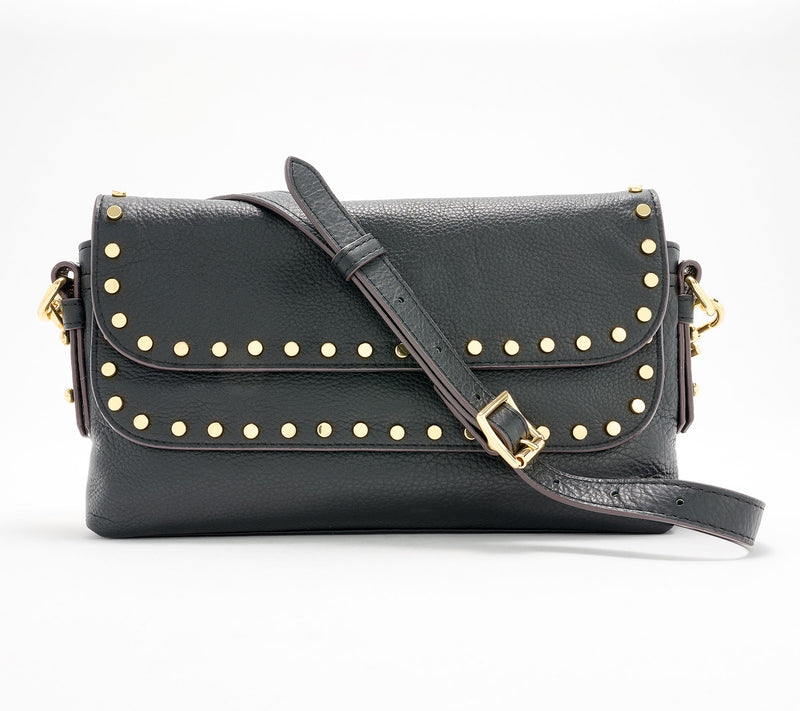 Aimee Kestenberg Leather Bowery Flap Crossbody with Studs — View 11
