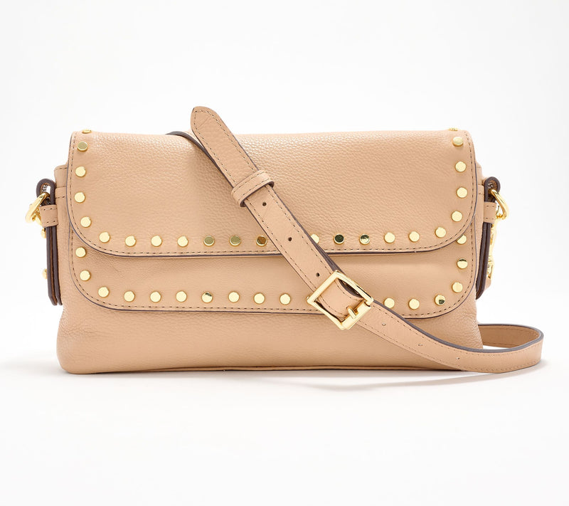 Aimee Kestenberg Leather Bowery Flap Crossbody with Studs — View 9