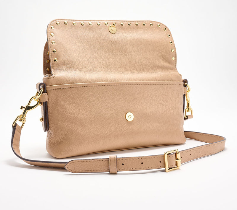 Aimee Kestenberg Leather Bowery Flap Crossbody with Studs — View 14