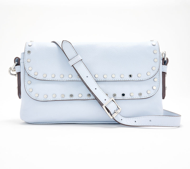 Aimee Kestenberg Leather Bowery Flap Crossbody with Studs — View 5