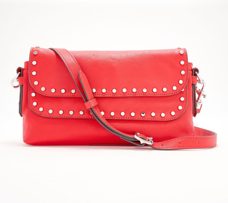 Aimee Kestenberg Leather Bowery Flap Crossbody with Studs — View 3