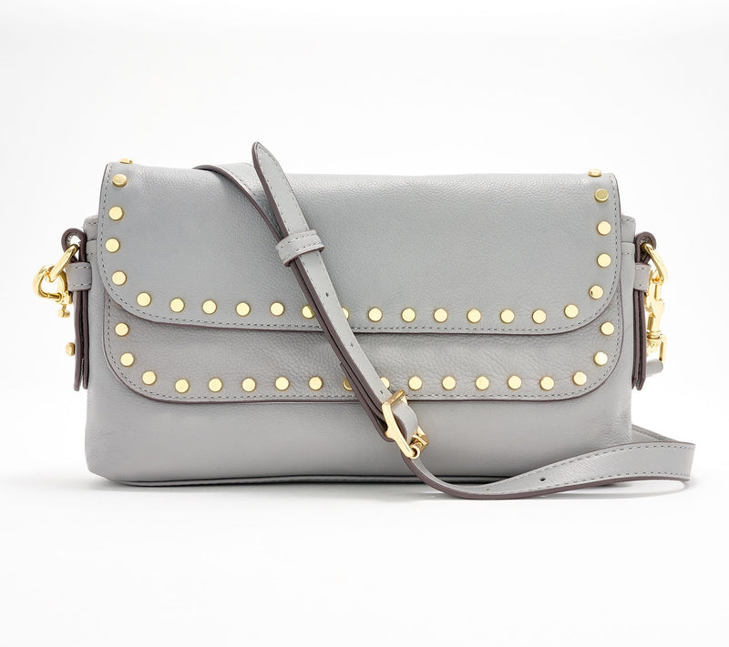 Aimee Kestenberg Leather Bowery Flap Crossbody with Studs — View 7