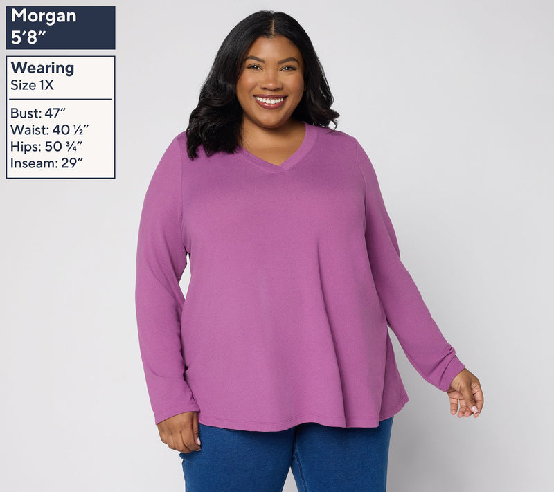 Denim & Co. Essentials Heavenly Jersey 2-Pack Swing Top — View 10
