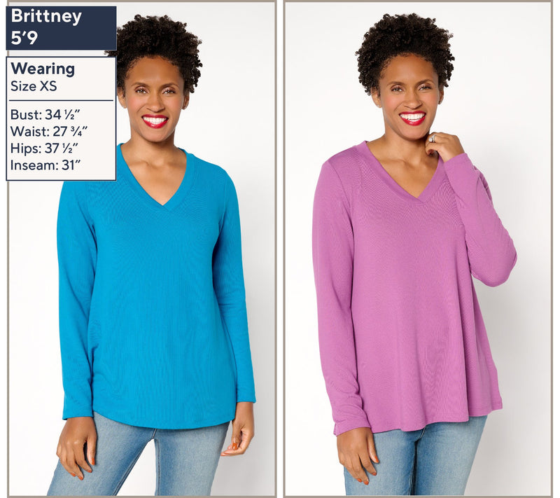 Denim & Co. Essentials Heavenly Jersey 2-Pack Swing Top — View 11