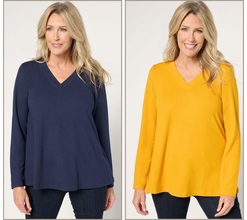 Denim & Co. Essentials Heavenly Jersey 2-Pack Swing Top — View 20