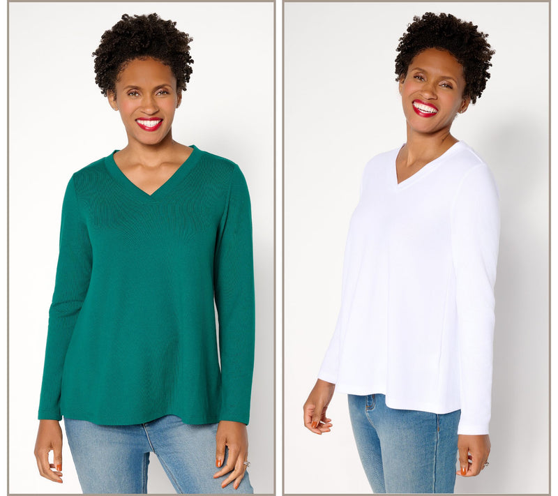Denim & Co. Essentials Heavenly Jersey 2-Pack Swing Top — View 21