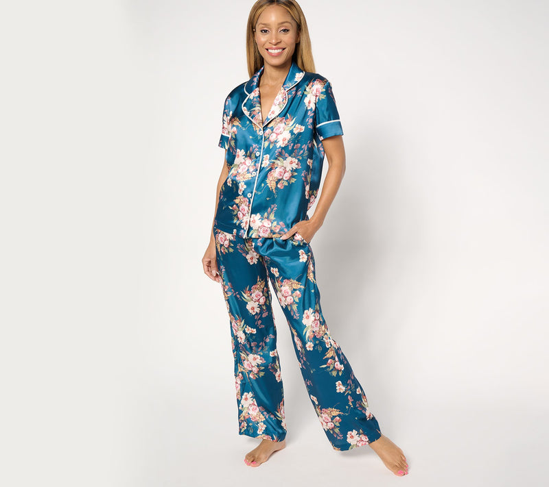 Madeleine Fig Westwood Short Sleeve Notch Collar Pajama Set — Main view