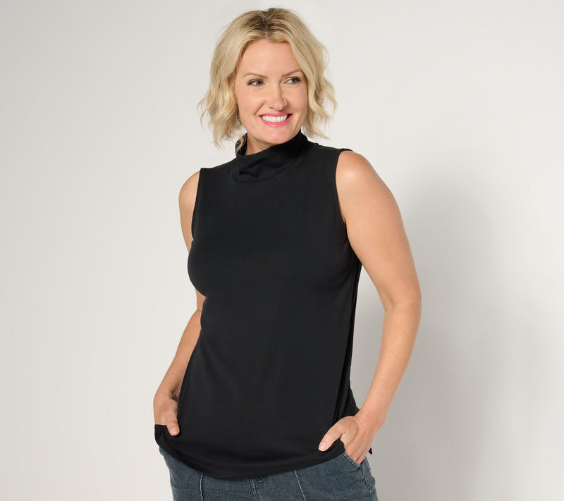 Belle by Kim Gravel TripleLuxe Sleeveless Mock Neck — View 9