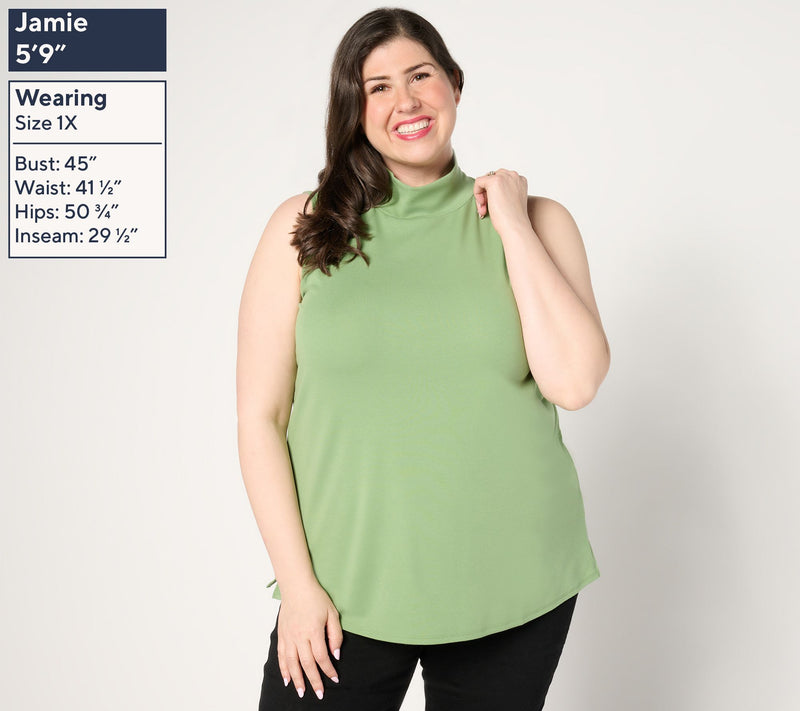 Belle by Kim Gravel TripleLuxe Sleeveless Mock Neck — View 10