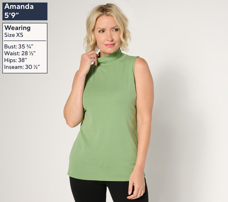 Belle by Kim Gravel TripleLuxe Sleeveless Mock Neck — View 11