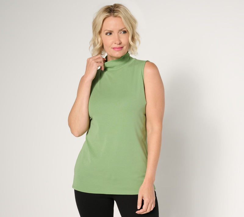 Belle by Kim Gravel TripleLuxe Sleeveless Mock Neck — View 3