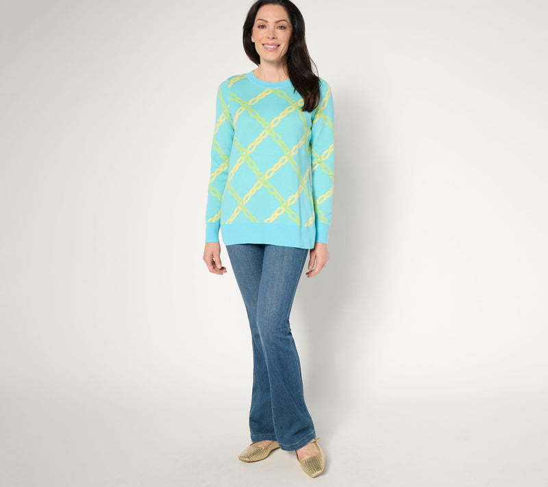 Belle by Kim Gravel Status Update Chain Print Sweater — View 5