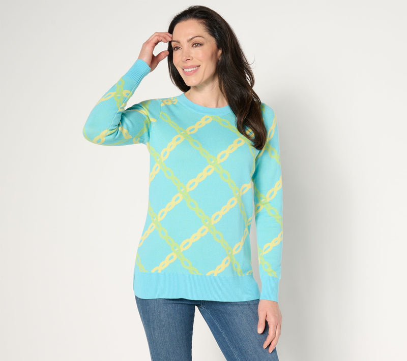 Belle by Kim Gravel Status Update Chain Print Sweater — Main view
