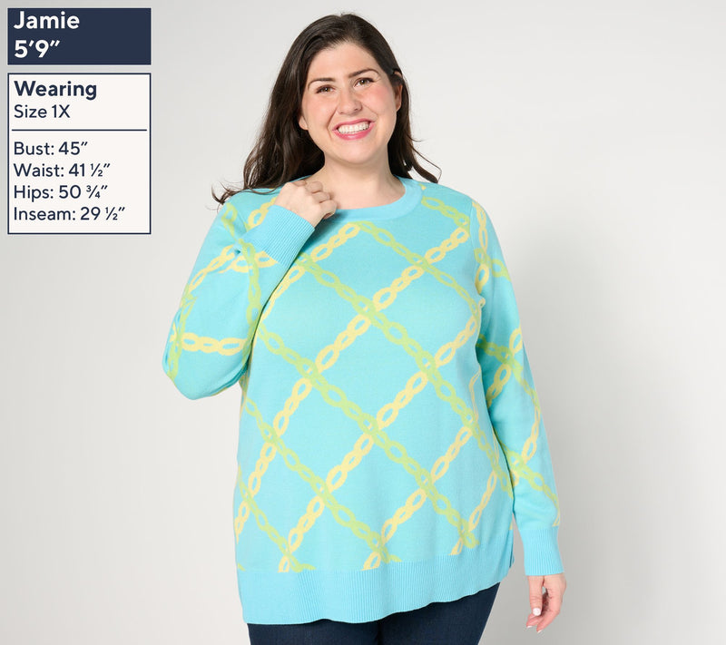 Belle by Kim Gravel Status Update Chain Print Sweater — View 2