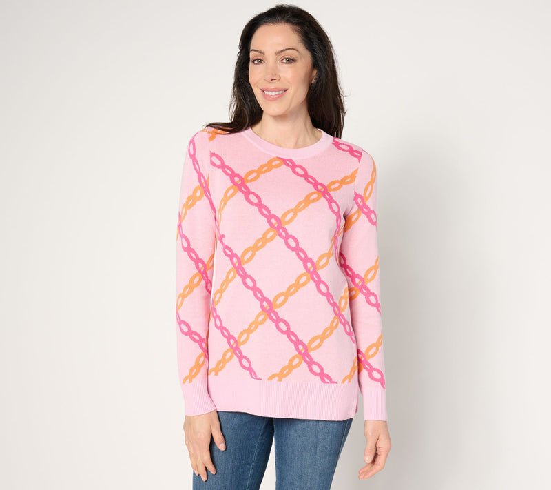 Belle by Kim Gravel Status Update Chain Print Sweater — View 10