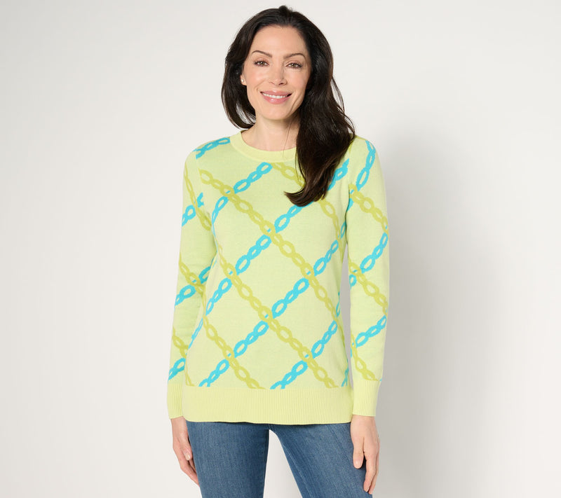 Belle by Kim Gravel Status Update Chain Print Sweater — View 11