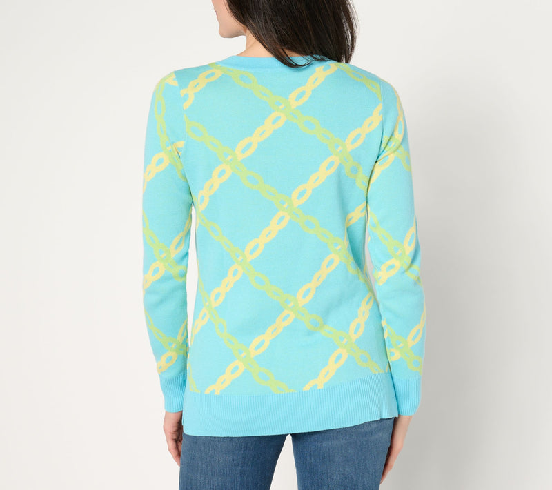 Belle by Kim Gravel Status Update Chain Print Sweater — View 4