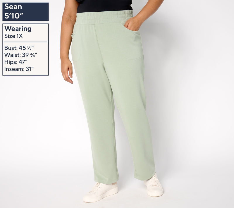 Belle by Kim Gravel Petite Scubaluxe Straight Pant — View 2