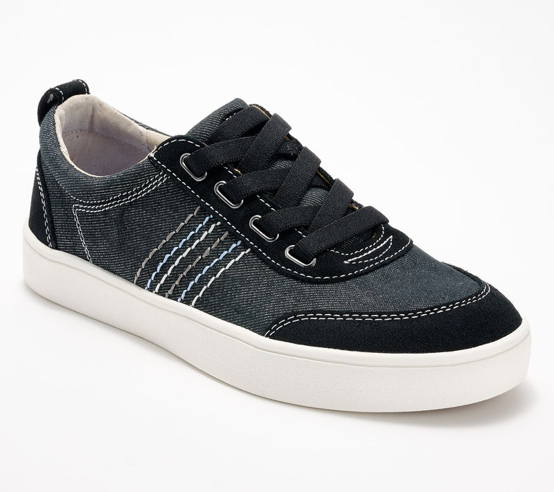 Revitalign Orthotic Canvas with Leather Detail Slip-on Sneakers-Dara — View 11