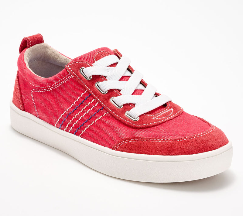 Revitalign Orthotic Canvas with Leather Detail Slip-on Sneakers-Dara — View 5