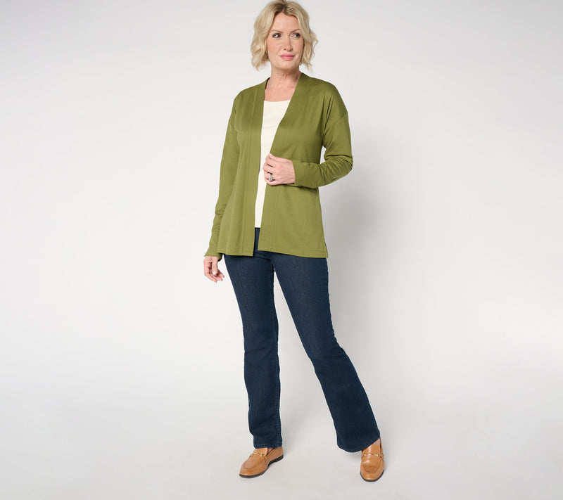 Isaac Mizrahi Live! Petite Go To Knit Open Front Cardigan — View 13