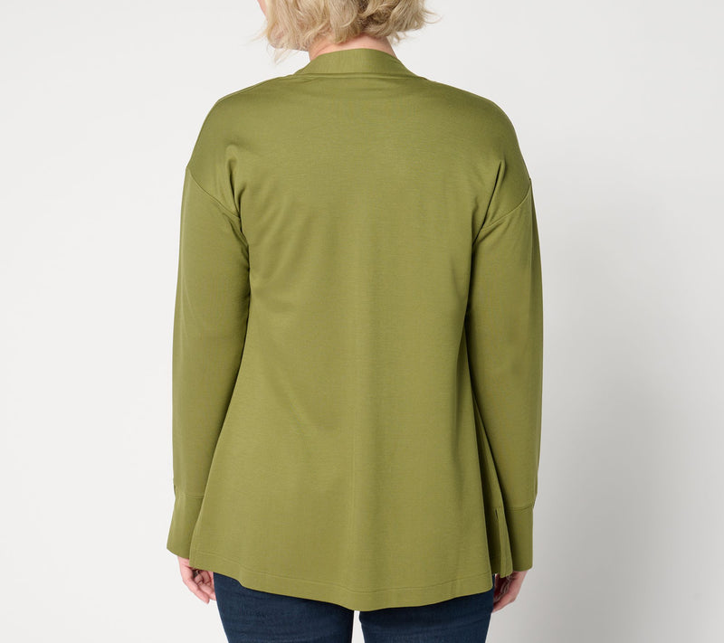 Isaac Mizrahi Live! Petite Go To Knit Open Front Cardigan — View 12