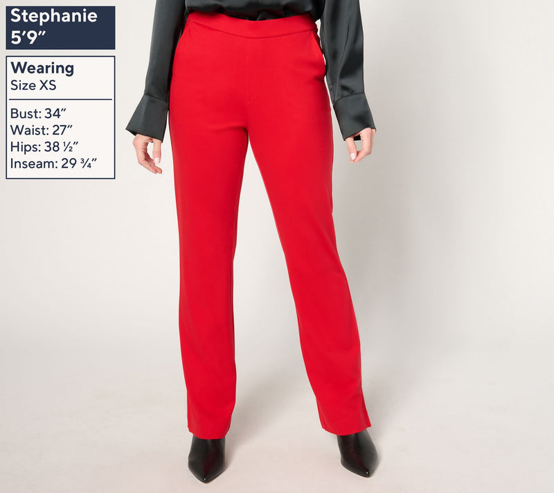 Isaac Mizrahi Live! Regular Go To Knit Straight-Leg Pants — View 3
