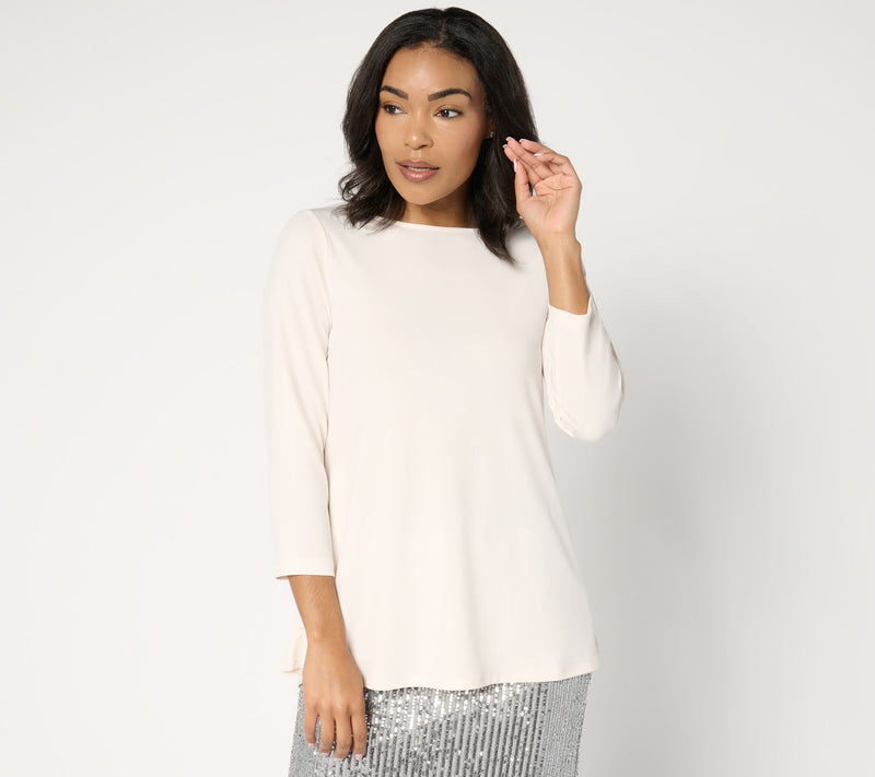 Susan Graver Petite Modern Essentials Liquid Knit Top — View 13