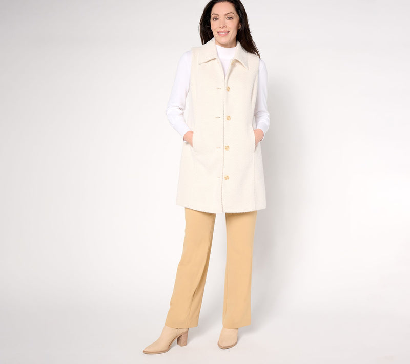 GRAVER Susan Graver Petite Knit Jacquard Duster Vest — View 6