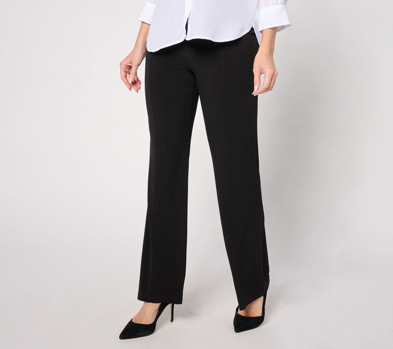 Susan Graver Regular Modern Essentials Liquid Knit Boot-Cut Pants — View 3