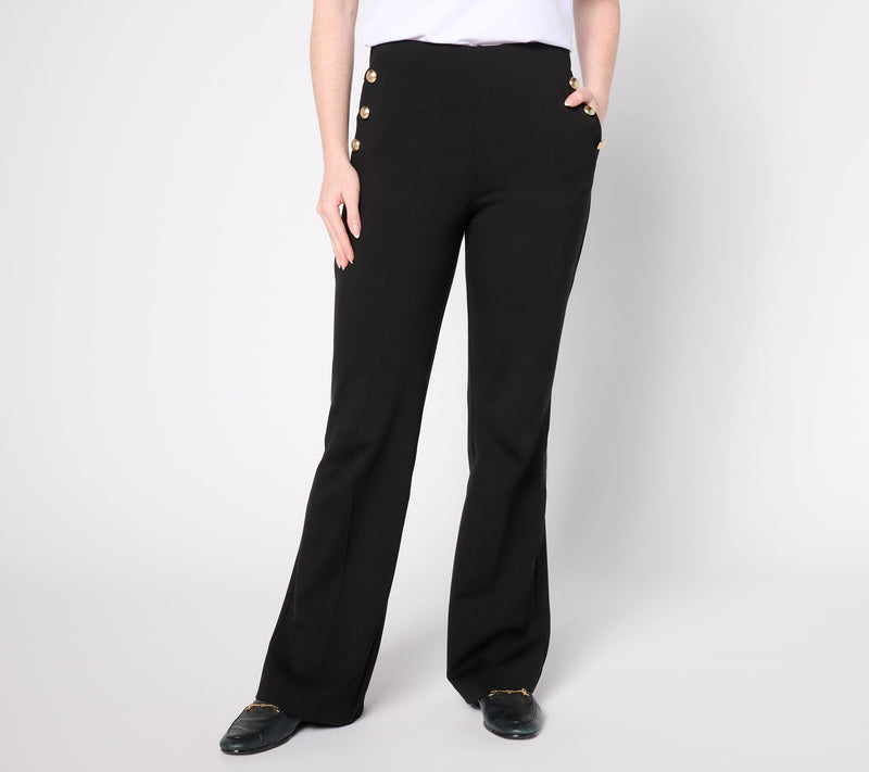 Susan Graver Regular Smart Ponte 350 High Waist Boot Cut Pants — View 9