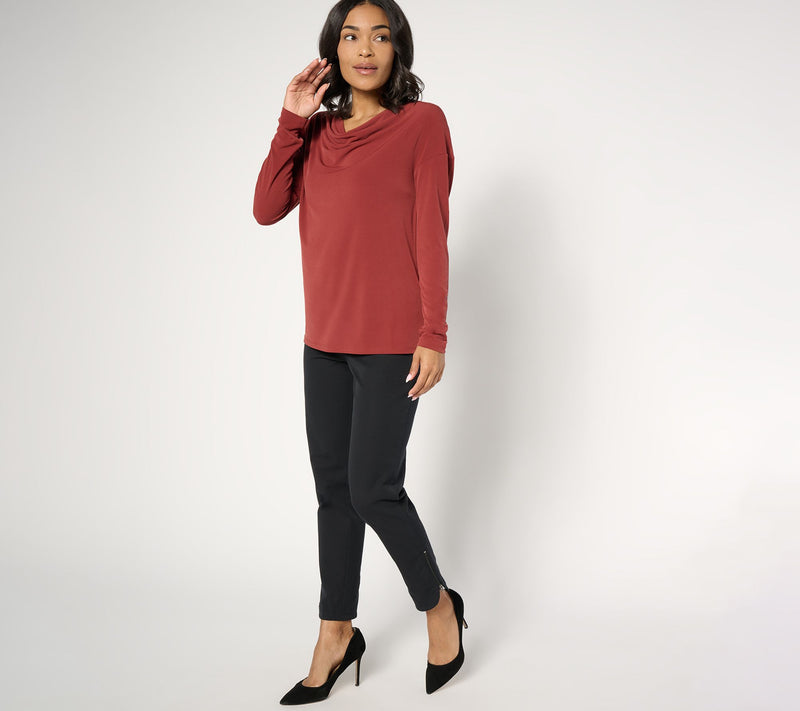 BEAUTIFUL by Lawrence Zarian Long Sleeve Cowl Neck Knit Top — View 13