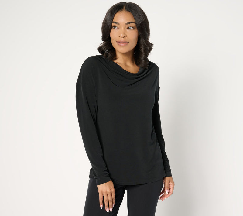 BEAUTIFUL by Lawrence Zarian Long Sleeve Cowl Neck Knit Top — View 9