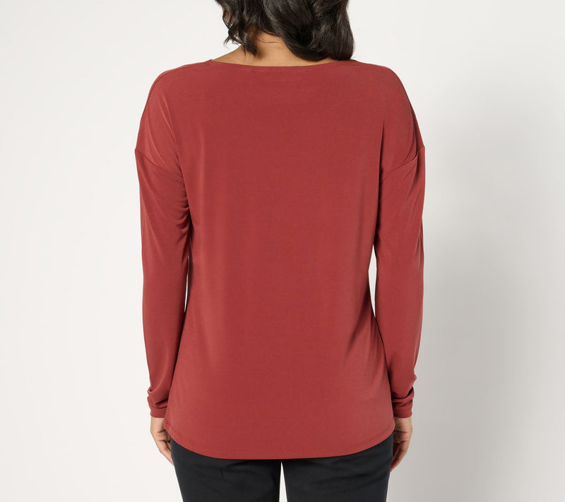 BEAUTIFUL by Lawrence Zarian Long Sleeve Cowl Neck Knit Top — View 12