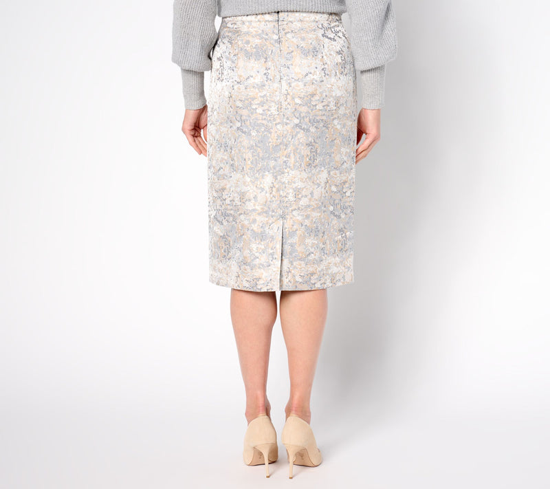 BEAUTIFUL by Lawrence Zarian Regular Jacquard Pencil Skirt — View 4
