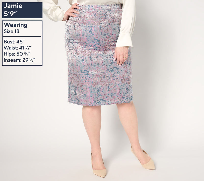 BEAUTIFUL by Lawrence Zarian Regular Jacquard Pencil Skirt — View 2