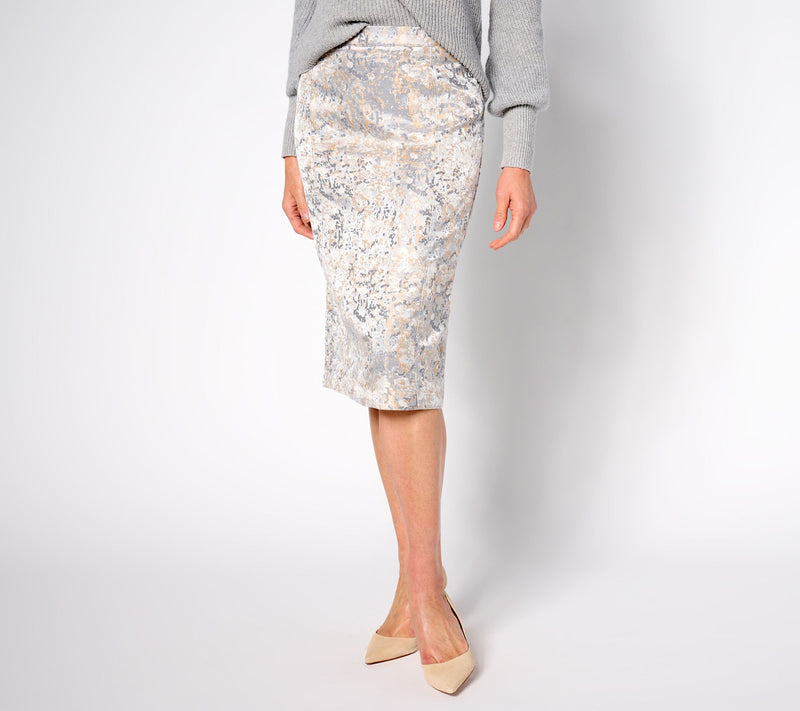 BEAUTIFUL by Lawrence Zarian Regular Jacquard Pencil Skirt — Main view