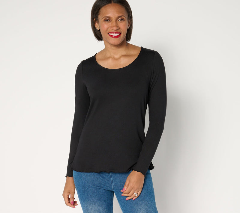 Women with Control Yummy Jersey Scoop Neck Top — View 12