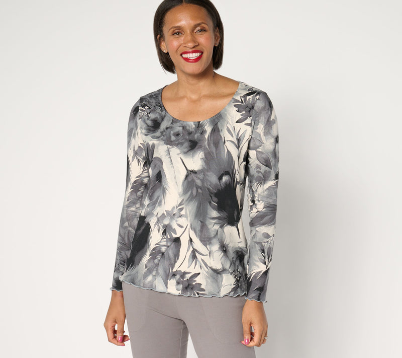 Women with Control Yummy Jersey Scoop Neck Top — View 16