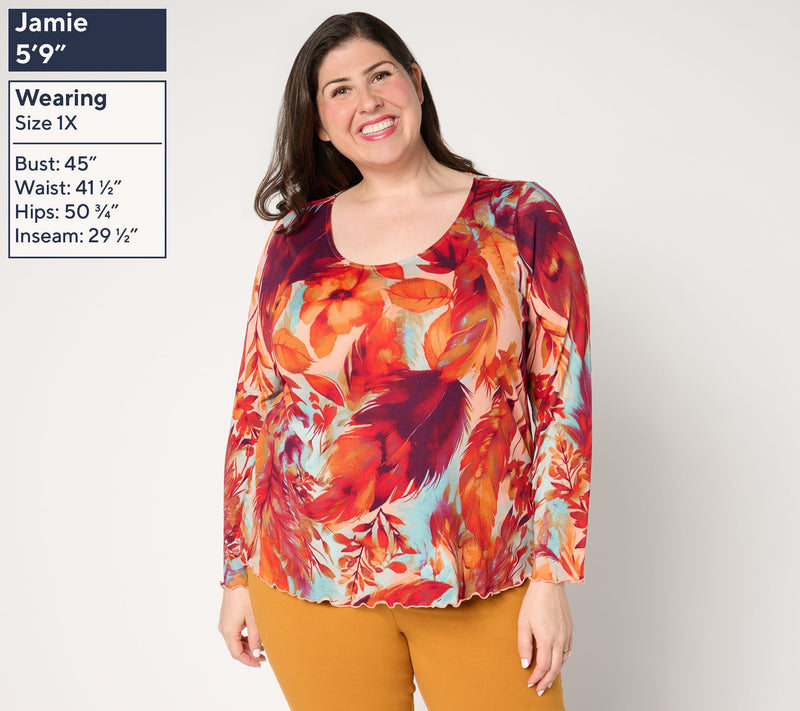 Women with Control Yummy Jersey Scoop Neck Top — View 2
