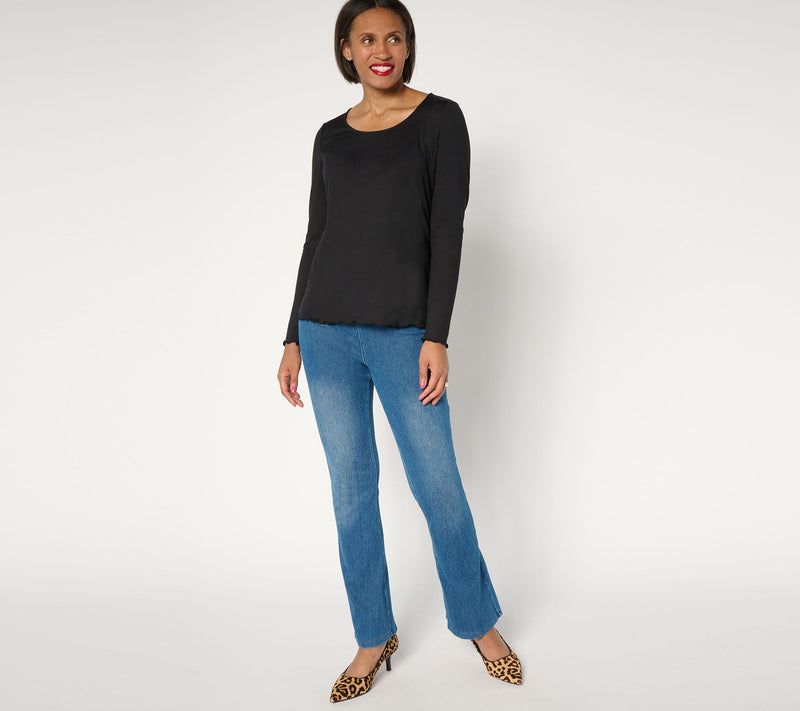 Women with Control Regular Prime Stretch Denim La Petite Bell Pant — View 10