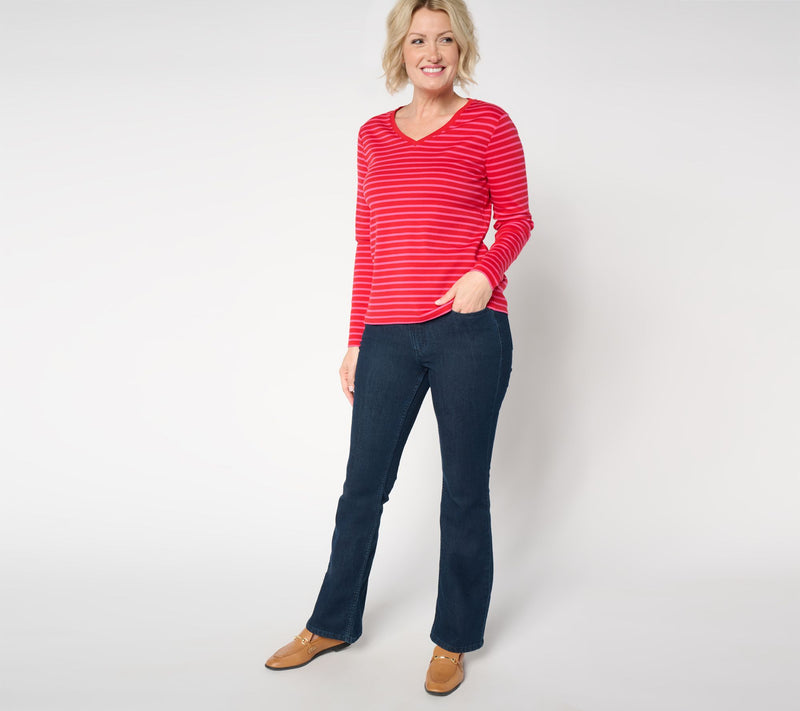 Isaac Mizrahi Live! Essentials Pima Cotton Striped Top — View 13