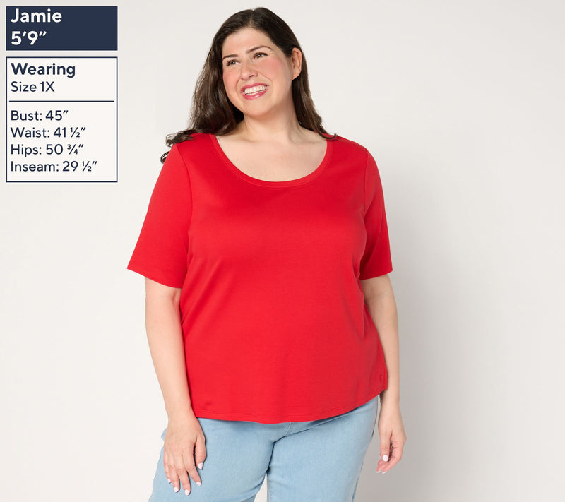 Isaac Mizrahi Live! Essentials Set of 2 Pima Cotton Tops — View 4