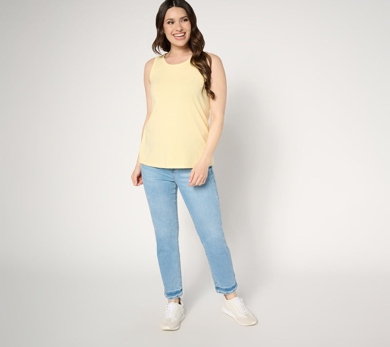 Peace Love World Round Neck Tank Top — View 4