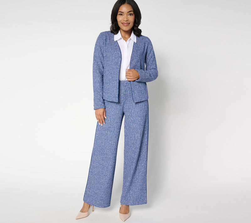 Isaac Mizrahi Live! Jacquard Open Front Cardigan — View 5