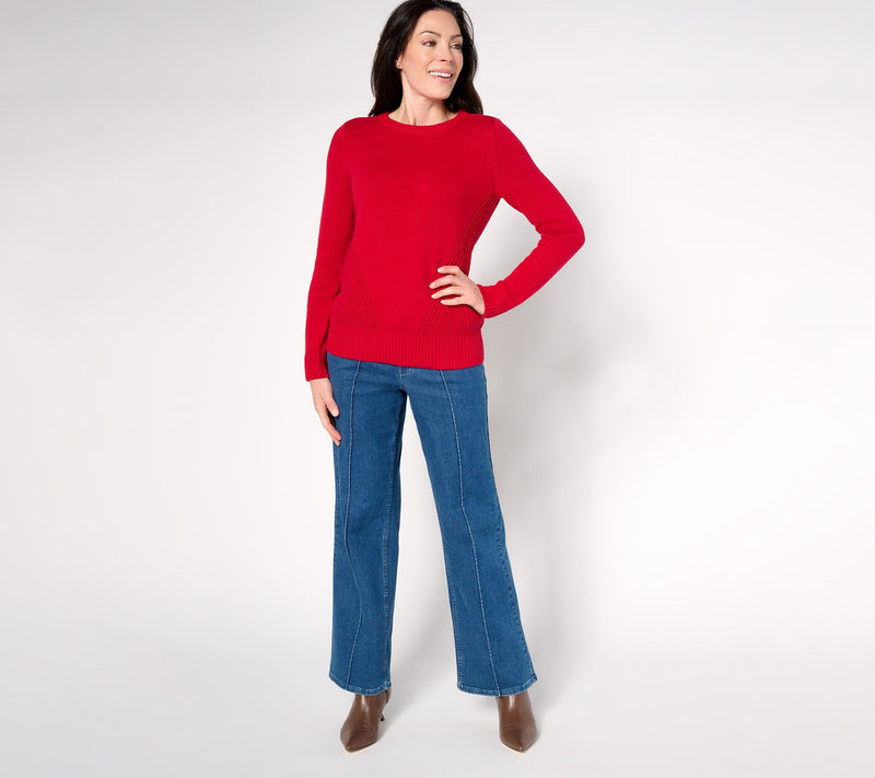 Belle by Kim Gravel Diagonal Shaker Side Sweater — View 5